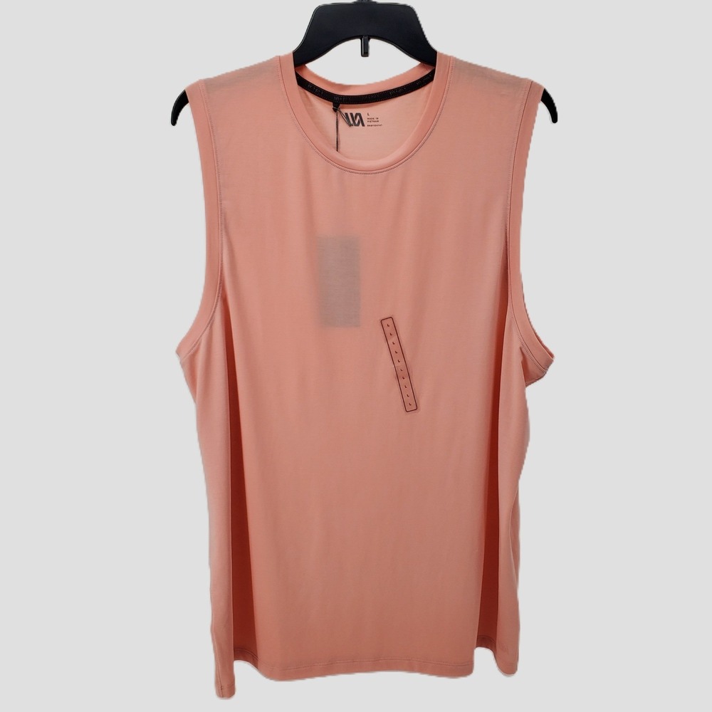 VRST Mens Sleeveless Tank Top Peach Large‎ Performance Moisture Wicking Stretch